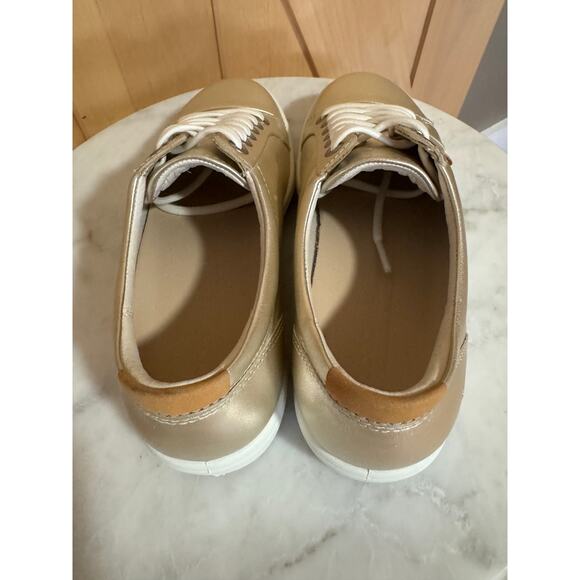 Ecco | NWOT Soft 7 Gold Leather Lace Up Comfort Sneakers | Size EU 37 - Picture 11 of 12
